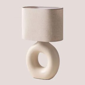 Lampa Stołowa Ceramiczna Katy Gardenia Biel - Sklum
