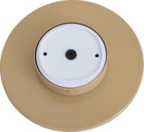 Lampa ścienna retro taupe z okrągłym kloszem opalowym 20cm IP44 - Lila