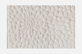 Dywan z wypukłym wzorem kamyczków ręcznie tuftowany 100% wełny - 160 x 230 cm - Kość słoniowa - ORABEL