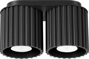 Lampa Sufitowa Minimalistyczny Aura, Aluminium - 2 Źródło - L.21 X H.12 Cm - Czarny