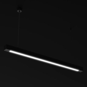 Lampa wisząca LUNGO 1xT8 18W LED, pozioma listwa, czarna