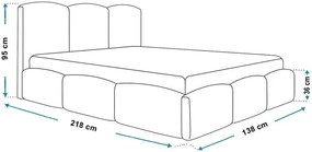 Łóżko welurowe tapicerowane z zagłówkiem 120x200 Nifea 4X - 36 kolorów