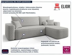 Jasnoszary narożnik tapicerowany tkaniną boucle S0-C28