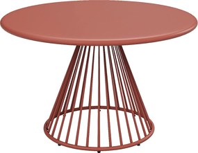 Stół ogrodowy D.120 cm z metalu - Terracotta - BIRMOS od MYLIA