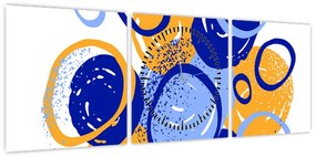 Obraz - Jasny motyw z kółkami (z zegarem) (90x30 cm)