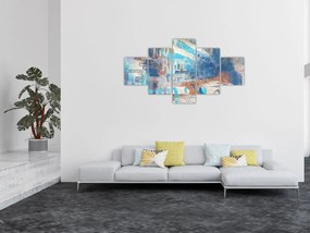 Obraz - Urodzony, by jeździć, niebieskie odcienie (125x70 cm)