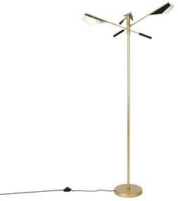 Designerska lampa podłogowa czarna ze złotem 3-światła - SinemDesignerski Oswietlenie wewnetrzne