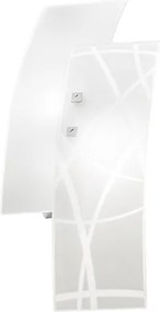 Frida lampa ścienna 2xE14 z białego szkła satynowego, chromowana rama, elegancki design, IP20, szer. 46 cm