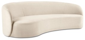 Beżowa aksamitna asymetryczna sofa Mazzini Sofas Debbie, lewostronna