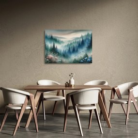 Obraz na szkle - Leśny krajObraz na szkle z mgłą (70x50 cm)