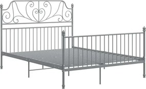 Szare metalowe łóżko w stylu loftowym 140x200 cm G4-W98