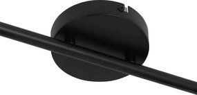 Plafon z reflektorami czarny z dymionym szkłem 2-światła regulowany - Laura