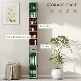 kleankin Szafka łazienkowa, 4 półki, szuflada, płyta wiórowa, smukły design, szara | Aosom PL