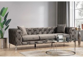 Ciemnoszara aksamitna sofa 237 cm Como – Balcab Home