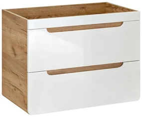 Szafka pod umywalkę ARUBA 821 80 cm biała/dąb COMAD
