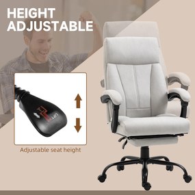 Vinsetto Fotel biurowy z masażerem regulowane siedzisko funkcja masażu jasnoszary | Aosom PL