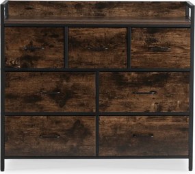 Komoda z Szufladami HUDSON 98 cm Dąb Rustykalny/Czarny Loftowa