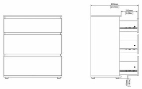 Niska komoda w dekorze dębu 77x84 cm Nova – Tvilum