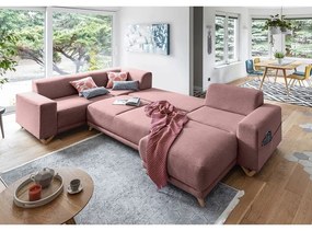 Różowy rozkładany/ze schowkiem narożnik (lewostronny/w kształcie litery U) Classy Sophie – Miuform