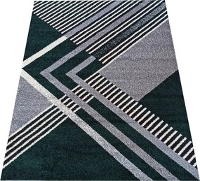 Nowoczesny szaro - zielony dywan w geometryczny wzór A5-G19