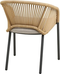 Beżowe metalowe tapicerowane krzesło ogrodowe Novella – House Nordic