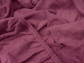 PrzytulneMieszkanie.pl Prześcieradło frotte do dziecięcego łóżeczka PREMIUM 60x120 cm bordowe