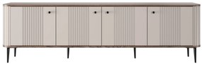 Szafka RTV Vesper 4D 187 cm - kaszmir / orzech / czarne nogi