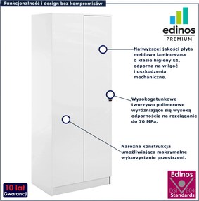 Biała skandynawska szafa narożna K2-C69