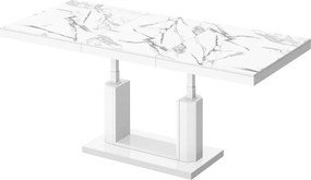 Rozkładany ławostół z marmurowym blatem Quadro Lux marmur/biały