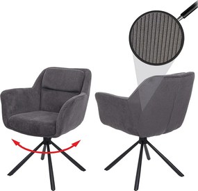 Krzesło do jadalni MCW-K33 (zestaw 2 sztuk),  sztruks szary