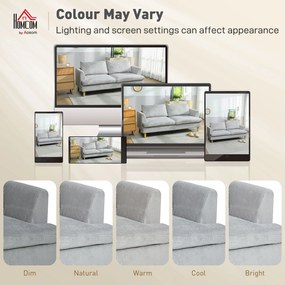 HOMCOM Sofa 3-osobowa, kanapa z podłokietnikami, tapicerowana sofa w sztruksowym stylu do salonu Jasnoszary | Aosom PL