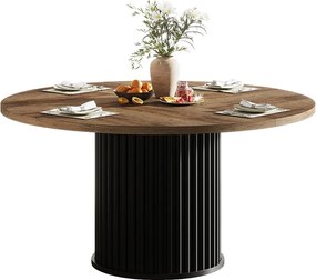 Okrągły stół jadalny dla 4-6 osób, 120 cm, nowoczesny okrągły stół kuchenny z żłobioną okrągłą podstawą