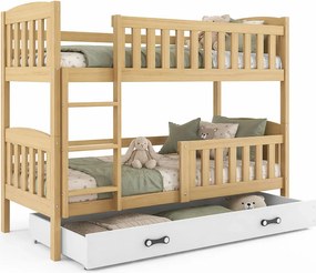 Sosnowe łóżko dziecięce piętrowe 80x190 H7-Z19