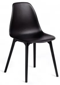 Zestaw 4 Krzeseł Ogrodowych Z Polipropylenu Scand Czarna - Sklum