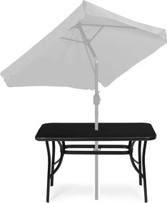 Stół ogrodowy Torello 094, 120x70 cm - czarny, z otworem na parasol