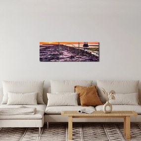 Obraz latarni morskiej (z zegarem) (90x30 cm)