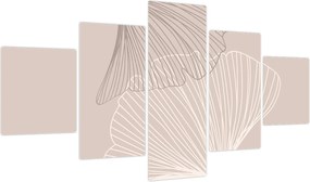 Obraz - Beżowe liście N⁰2 (125x70 cm)