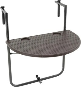 Wiszący rattanowy składany stół - brązowy