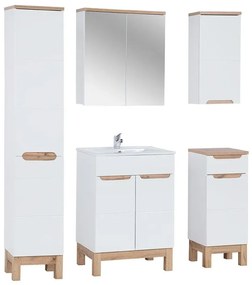 Zestaw mebli łazienkowych z koszem Dixi 3Q 60 cm - Biały połysk