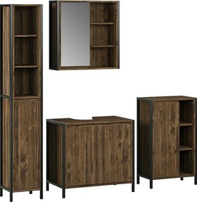 Zestaw mebli łazienkowych dąb/czarny 75x40x65 naola