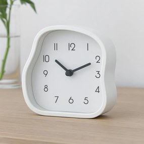 Zegar stołowy AMORPH o organicznym kształcie z przeszklonym frontem, 12 cm