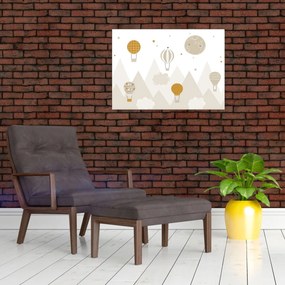 Obraz na szkle - Latające balony (70x50 cm)