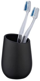 Czarny ceramiczny kubek na szczoteczki Wenko Badi
