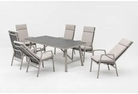 ARCTIC mocca - 7-elementowy zestaw obiadowy do ogrodu