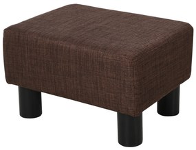 HOMCOM Pufa Elegancka Materiałowa jako Podnóżek w Kolorze Brązowym 40x30x24cm | Aosom PL