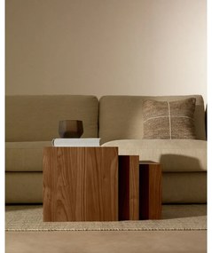 Stoliki zestaw 3 szt. w dekorze orzecha 40x60 cm Litto – Kave Home