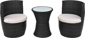 Zestaw czarnych mebli ogrodowych - Lisga