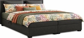 Dwuosobowe ciemnoszare łóżko z zagłówkiem F4-P01