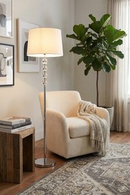 Biała lampa stojąca do czytania z abażurem - 8X EX03 M6-W52