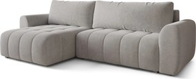 Masseno Narożnik MODARO z funkcją spania i pojemnikiem na pościel Narozniki L, Rozkładana sofa - Jasnoszary, CASTEL 80